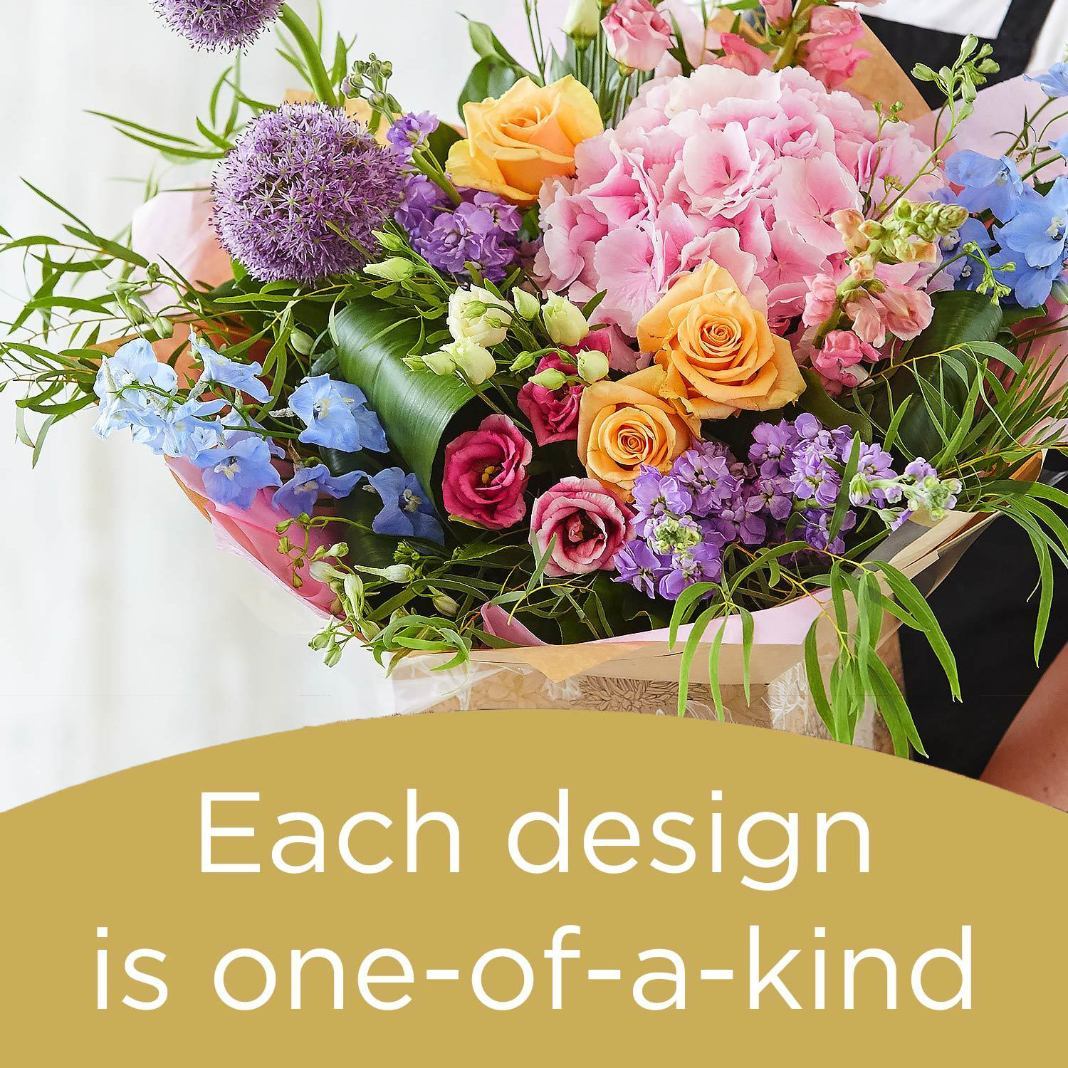 Large Bright Hand-tied bouquet made with the finest flowers